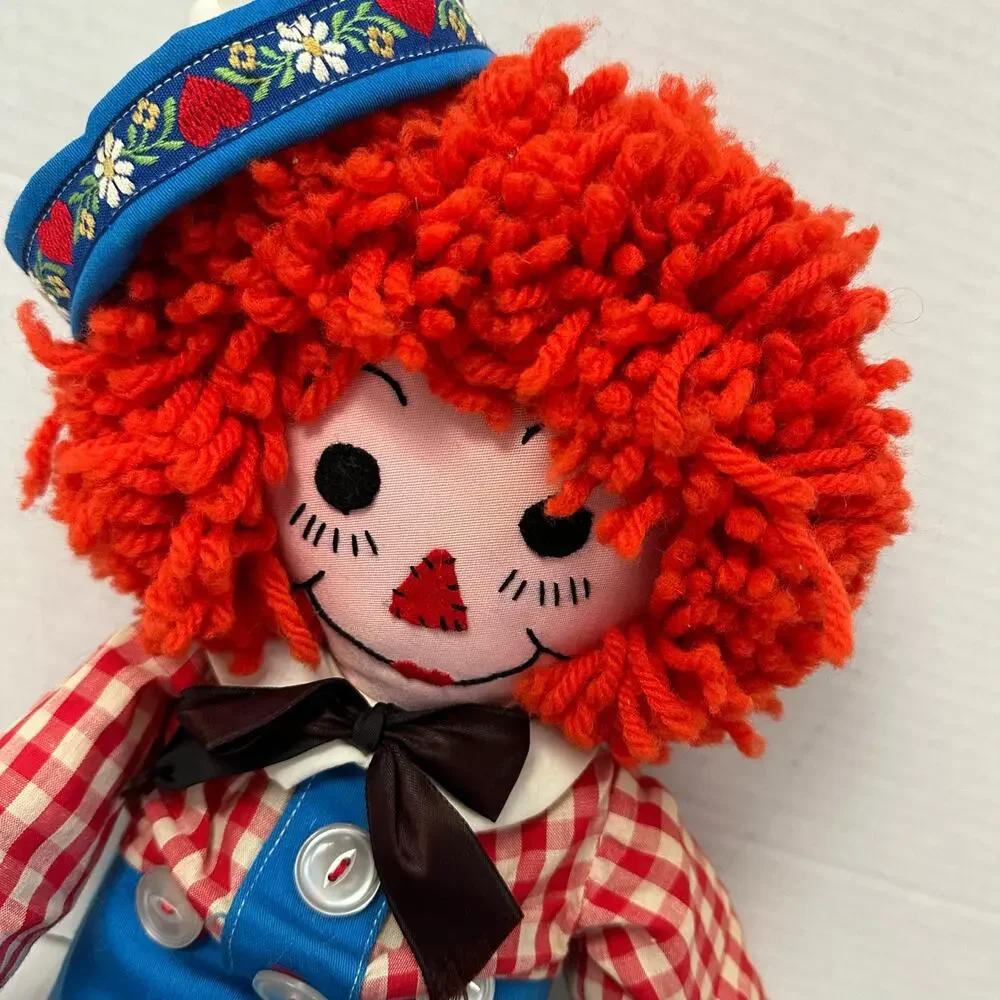 Vintage Raggedy Andy Cloth Rag Doll Handmade Hat 20